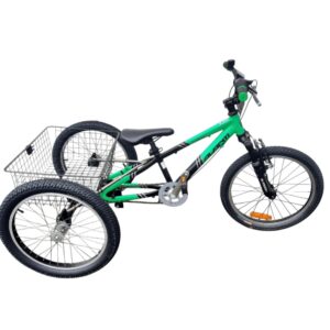 2 x **As New** Avanti Shadow 20" Coaster Trikes - Green / Black